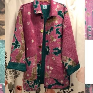 SOLD Tie Dye Reversible Kantha Jacket